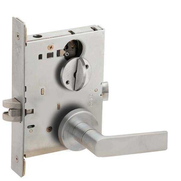 Schlage Grade 1 Bed Bathroom Privacy Mortise Lock, 01 Lever, A Rose, Satin Chrome Finish, Field Reversible L9040 01A 626 - main