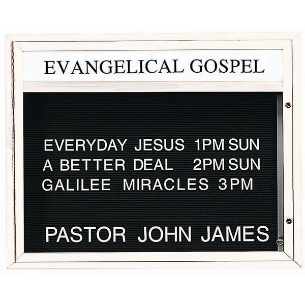 Aarco 43 in W, 33 in H, Black Letterboard/White Powder Coated Frame DBM3343W - main