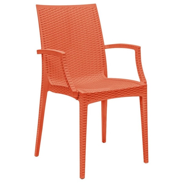 Leisuremod Weave Mace Indoor/Outdoor Arm Chair, Orange MCA19OR - main