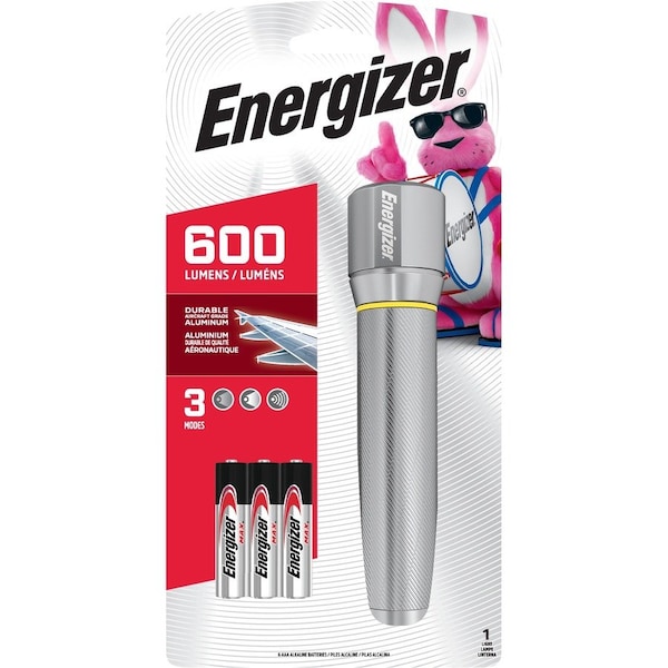 Energizer Handheld Flashlight, AAA Battery, Alkaline Battery, LED Lamp, 600 Lumens Lumens, Wide Beam, Black ENPMHH62 - main
