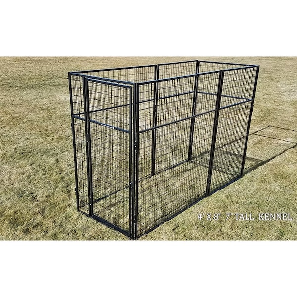 K9 Kennel Store 4ft X 8ft Basic 7ft Tall Wire Kennel Powder Coated B7T4X8FK - main