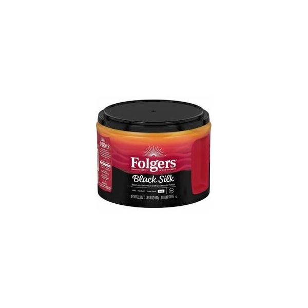 Folgers Ground Black Silk Coffee, Black Coffee, Dark, 22.6 oz Per Canister, Ground 30439 - main