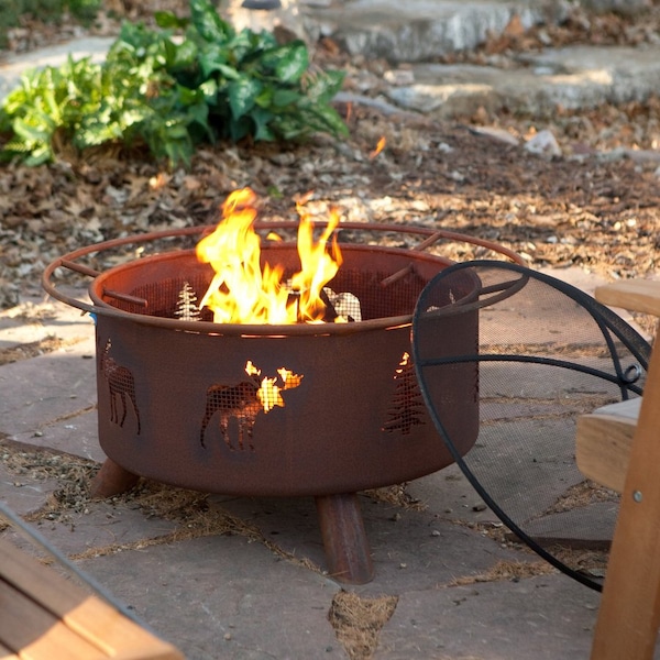 Patina Products F108 Moose & Trees Fire Pit F108 - main