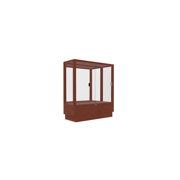 Ghent Heritage Wood Display Case, Caramel Hardwood, Mirror Back, 40''H x 36''W x 14''D 8949M-MB-K - main
