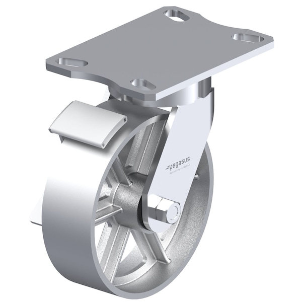 Pegasus Top Plate Swivel Caster 4-1/2x6-1/4 in P25S-C080R-16-WB - main