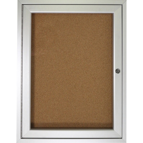Ghent Enclosed Cork Bulletin Board 36" x 24", 1 Door PA13624K - main