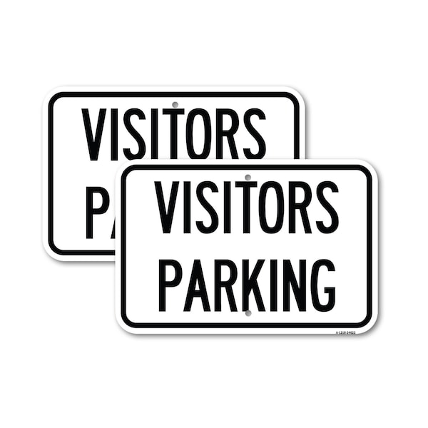 Signmission Parking Lot Sign Visitors Parking, 18'' X 24'' 2 Signs, Heavy Gauge Aluminum, 2PK A-1824-2PACK-24622 - main