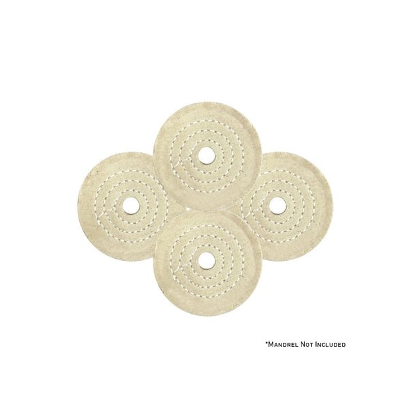 Renegade Products Usa Mini Buffing Wheels, 1/2" Arbor Hole, UBM Mini Buff Pack, 60-Ply, 3/4" Thick, 3 Inch, 4PK FCV3X60P60UBM-1/2AH-4PK - main