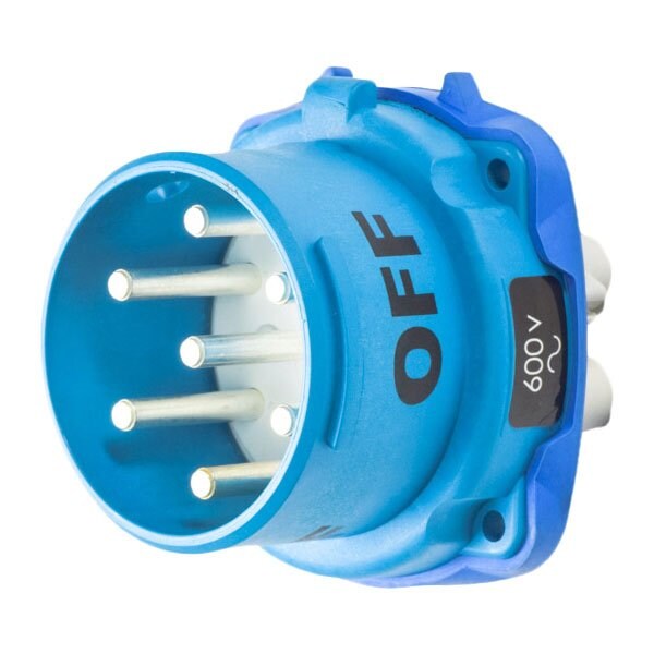Meltric DS7c INLET POLY BLUE SIZE 4 IP 66/67/69 6P+G 30 A 600 VAC/130 VDC 60 Hz NO AUX 33-38561 - main