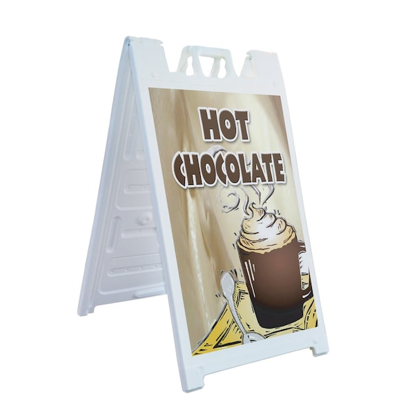 Signmission Hot Chocolate, A-Frame & 2 Decals Installed, Heavy-Duty Plastic Frame SBHD-D-2436-Hot Chocolate - main
