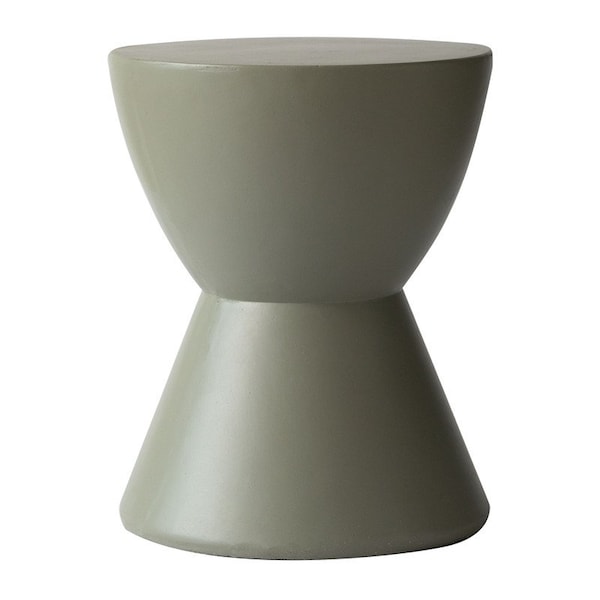 Leisuremod Loft Modern Fiberstone Hourglass Side Table, Weather-Resistant, Fully Assembled LST14GR - main