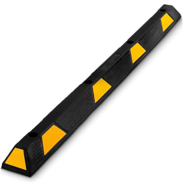 Pyle Pyle Curb Parking Garage Floor Stopper, 72 Inch, Heavy Duty Rubber, Protect Vehicle Bumpers PCRSTP14 - main