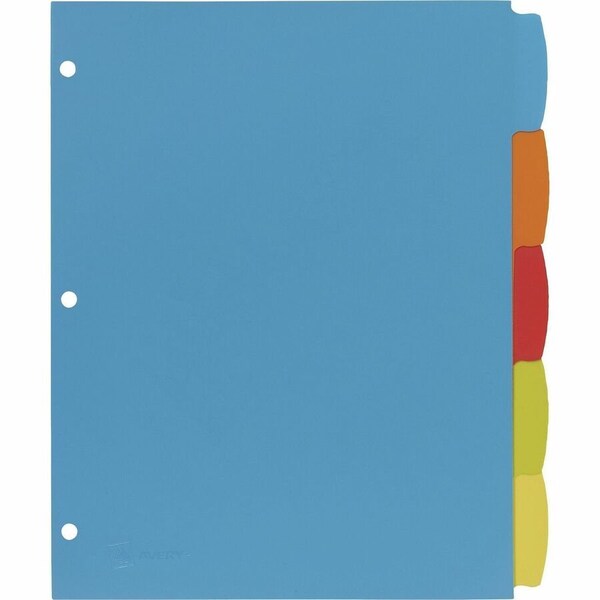 Avery Big Tab Write and Erase Durable Plastic Dividers, 5-Tab, 11 x 8.5, Assorted, 1 Set 16129 - main