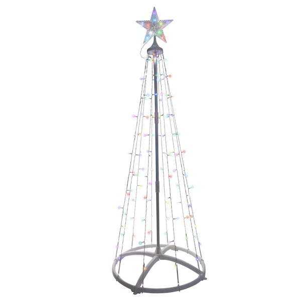 Celebrations Platinum Brilliant LED RGBW Straight Frame Tree 4 ft. Yard Decor BR4STRTRA - main