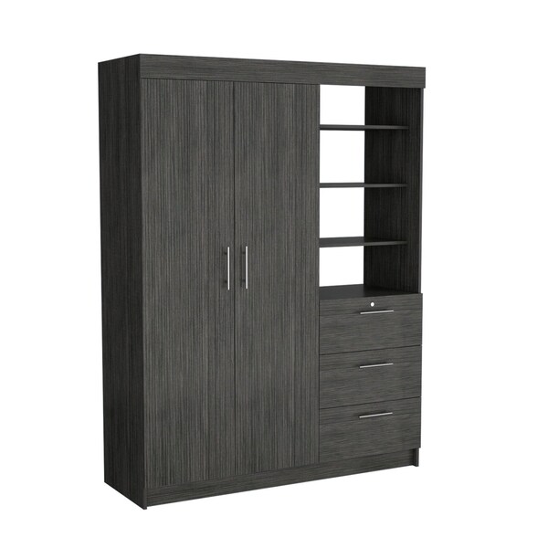 Homeroots 59" Gray Three Drawer Combo Dresser 552276 - main