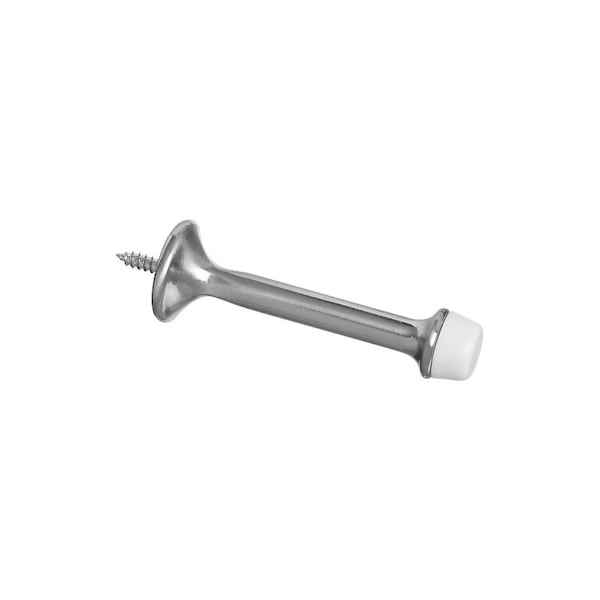 National Hardware Door Stop, 3-1/2 in L, 2-3/4 in W, 3 in Projection, Zinc, Satin Nickel, 2PK N325-464 - main