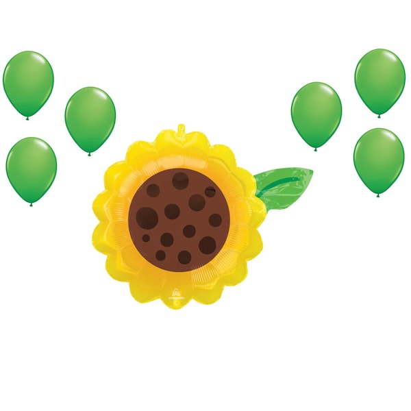 Loonballoon Flower Day Theme Balloon Set, 19 inch SUNFLOWER, 6x latex 43174-01-A-P - main