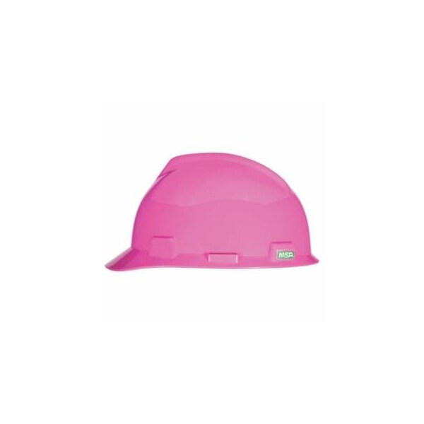Msa Safety V-Gard Slotted Hard Hat Cap, Fas-Trac III Suspension, Hot Pink 454-10155230 - main