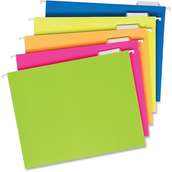 Tops Business Forms Pendaflex, GLOW HANGING FILE FOLDERS, LETTER SIZE, 1/5-CUT TAB, ASSORTED, 25PK 81672 - main