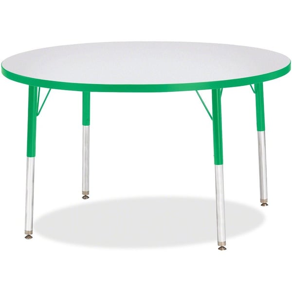 Jonti-Craft Berries Round Activity Table, 42 in. Diameter, E-height, Freckled Gray/Green/Gray 6468JCE119 - main