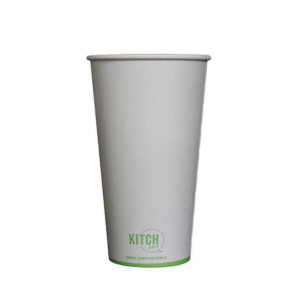 Kitch 24/7 Disposables White Compostable Paper Hot Cup, 20 Ounce, 1000PK KC-SC20W - main