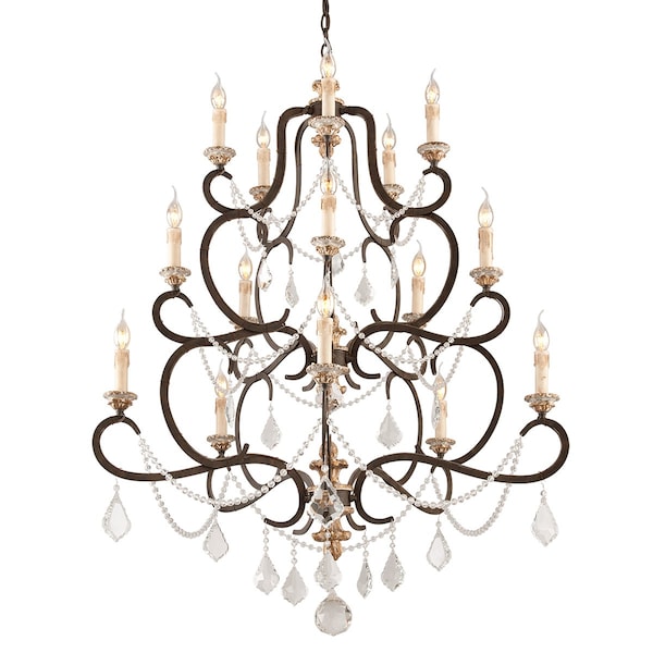 Troy Lighting Bordeaux 15 Light Chandelier 43 In. Parisian Bronze F3517-PZ/DG - main