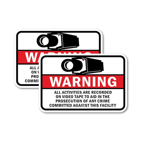 Signmission Warning All Activities Are Recorded On Video Tape To Ai, 18'' X 24'', Heavy Gauge Aluminum, 2PK A-1824-2PACK-2997 - main