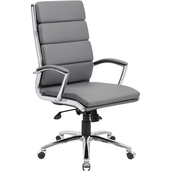 Norstar Executive High Back - Padded Chrome Arm, Chrome Base B9471-GY - main