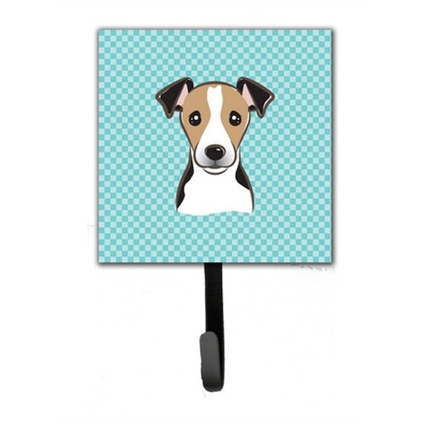 Carolines Treasures Checkerboard Blue Jack Russell Terrier Leash and Key Holder BB1199SH4 - main