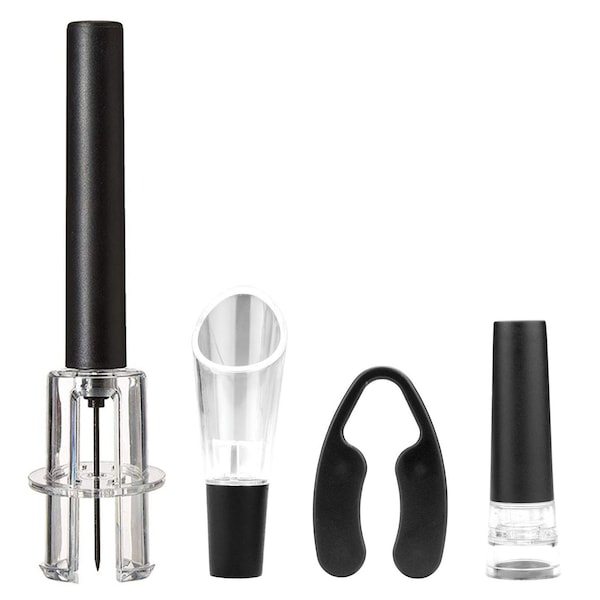 Brentwood Industries Air Pump Wine Bottle Opener with Foil Cutter, Vacuum Stopper, Aerator Pourer WA-2003BK - main