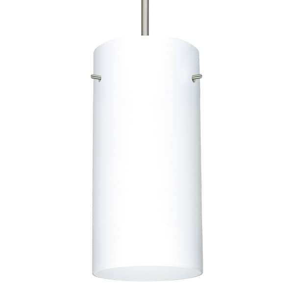 Besa Lighting Besa Stilo 12 Pendant, Opal Matte, Satin Nickel Finish, 1x 150W MAX E26 Base 1JT-412007-SN - main