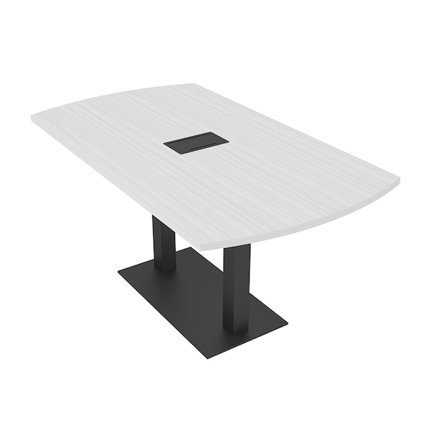 Skutchi Designs Arc Rectangle Meeting Room Table, 36 in W, 72 in L, White HAR-AREC-36X72-DOU.BK-WA7976-EBLK - main
