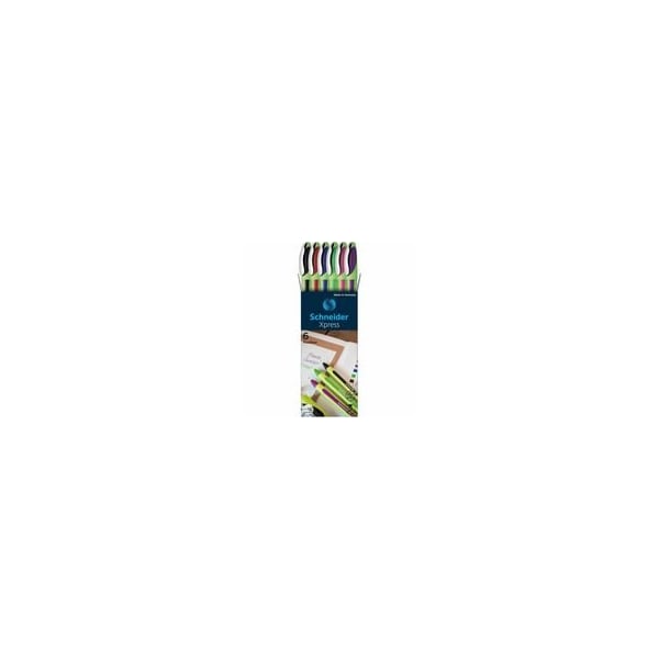 Schneider Xpress Fineliner Pen, 0.8 mm Fine Pen Point, Assorted Ink, Rubberized Barrel, Fiber Tip, 6 /, 20PK 190086 - main