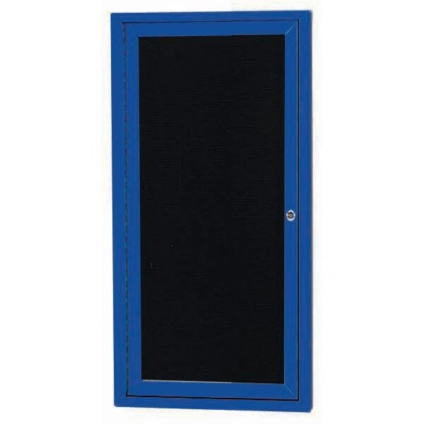Aarco Enclosed Letter Board Directory w/ Powder Coated Blue Aluminum Frame, 24''Hx12''W, 1 Door ADC2412B - main