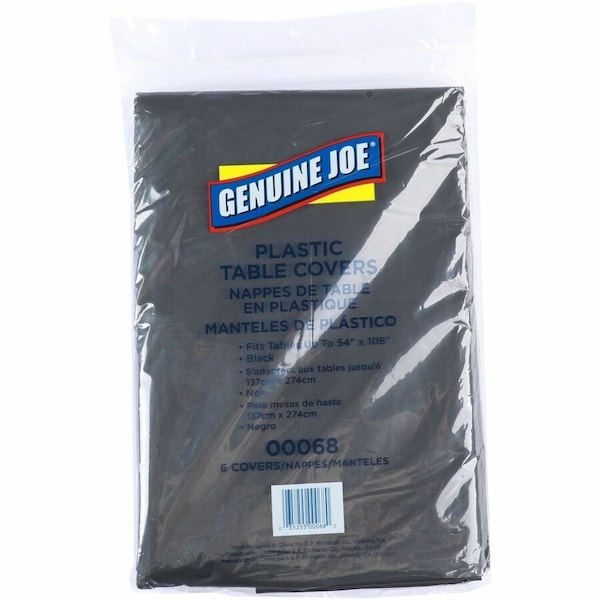 Genuine Joe Plastic Table Covers, Black, 24PK GJO00068CT - main