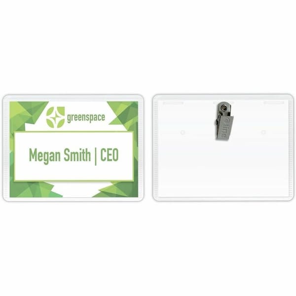C-Line Products C-Line 95523 Clip-Style Badge Holder Kit Top Load 2 1/4 x 3 1/2 White 50 Per Box 95523 - main