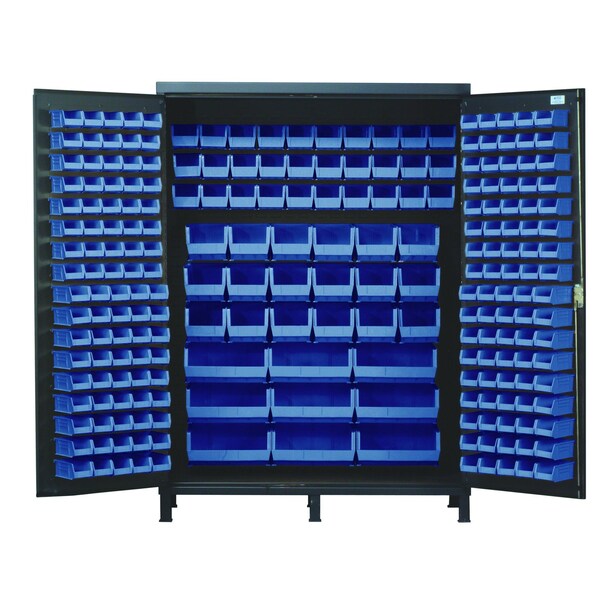 Quantum Storage Systems JUMBO STORAGE CABINET W/227 BLUE BINS QSC-60BL - main