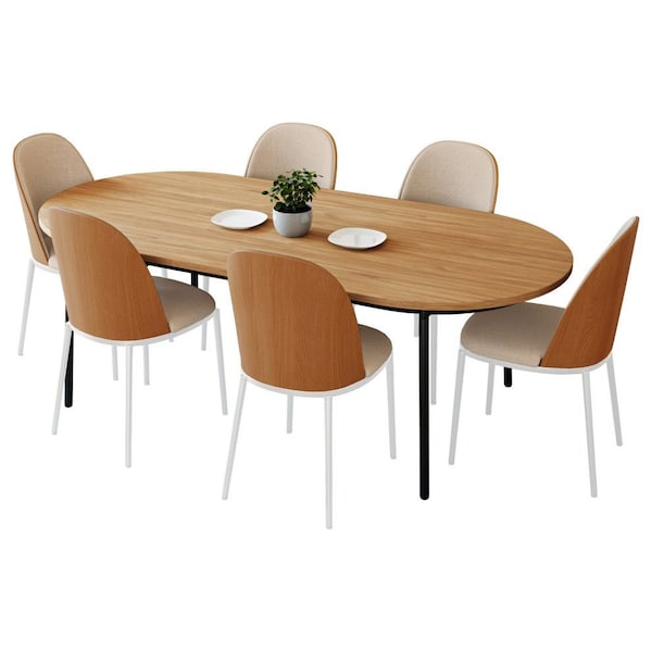 Leisuremod 70.9 in W, 29.5 in L, Manufactured Wood/Steel/Velvet, Natural Wood/Brown TT70-WCNW18-BR - main