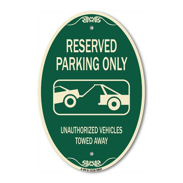 Signmission Resident Parking Only Unauthorized Vehicles T, 12 In X 18 In Architectural, Heavy Gauge Aluminum A-OV-G-1218-9897 - main