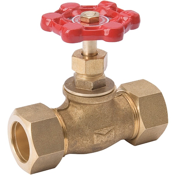 Proline Series ProLine 1/2'' COMP x 1/2'' COMP Brass Multi-Turn Stop Valve 105-513NL - main