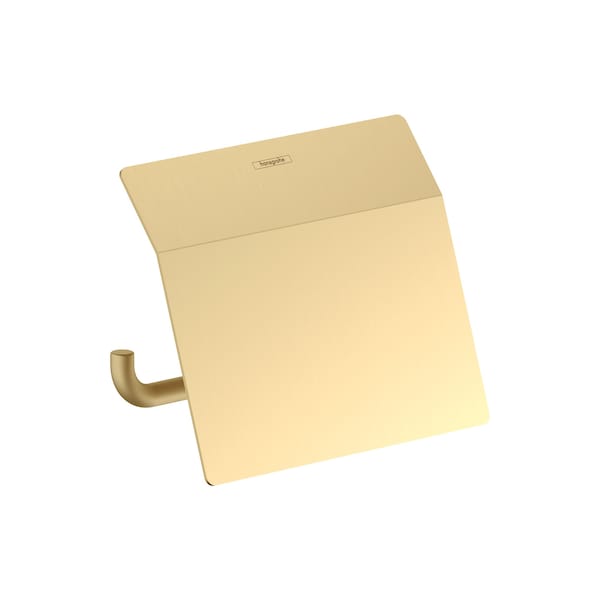 Hansgrohe AddStoris Toilet Paper Holder with Cover in Brushed Gold Optic 41753250 - main