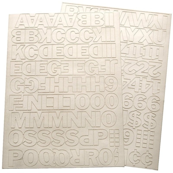 Hy-Ko Die-Cut Number and Letter Set, 1 in H Character, White Character, White Background, Vinyl 30013 - main