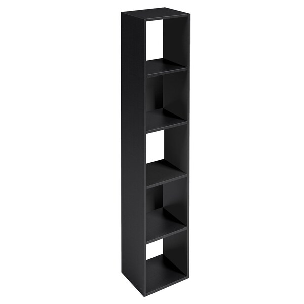 Homeroots 59" Black Solid Wood Five Tier Bookcase 489294 - main