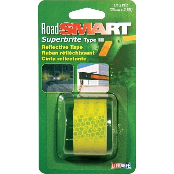 Incom Reflective Tape, 24 in L, 1 in W, Neonbrite Fluorescent Lime RE181 - main