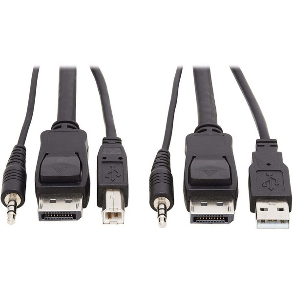 Eaton EATON Tripp Lite Series DisplayPort KVM Cable Kit, 3 in 1 - 4K DisplayPort, USB, 3.5 mm Audio P783-006 - main