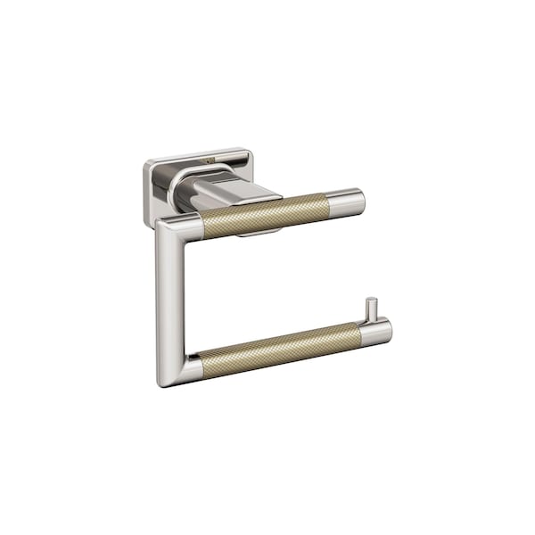 Amerock Esquire Polished Nickel/Golden Champagne Contemporary Single Post Toilet Paper Holder BH26617PNBBZ - main