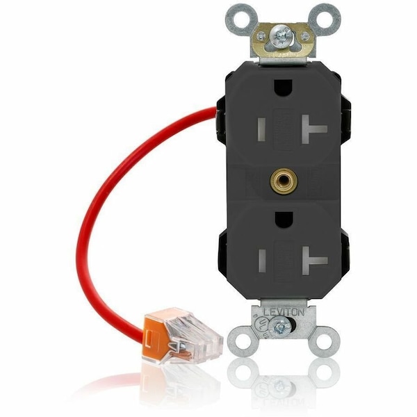 Leviton Straight Blade Receptacle, 5-20R, 20 A, 125V AC, Flush Mount, Self-Grounded MT563-SCE - main