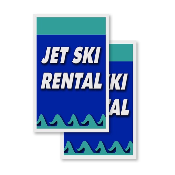 Signmission Jet Ski Rental, Vinyl Decals Only 24 Inch x 36 Inch, Vinyl Decal, 2PK DSB-2436-2PACK-Jet Ski Rental - main