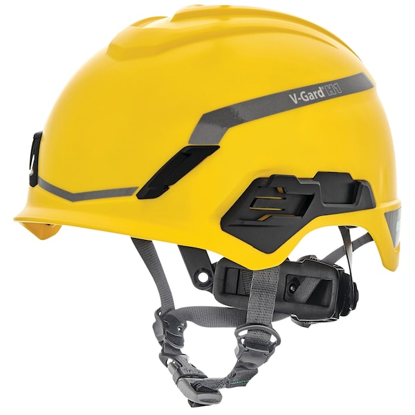 Msa Safety V-Gard H1 Safety Helmet, Novent, Fas-Trac III Pivot, ANSI, EN397, Type I, Class E, Yellow 10194795 - main