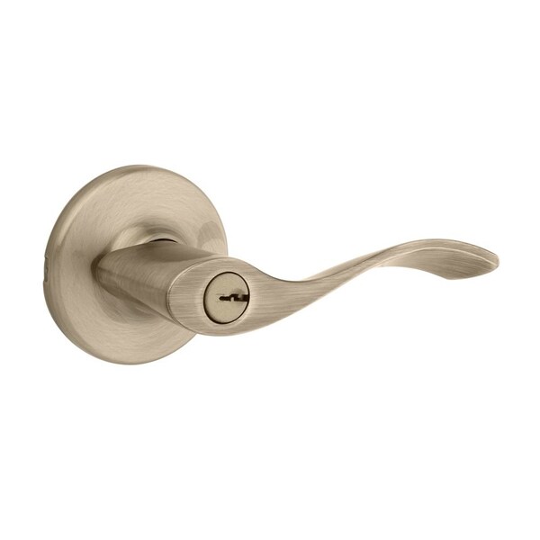 Kwikset Balboa Lever Entry Door Lock with 6AL Latch and RCS Strike Antique Brass Finish 405BL-5 - main